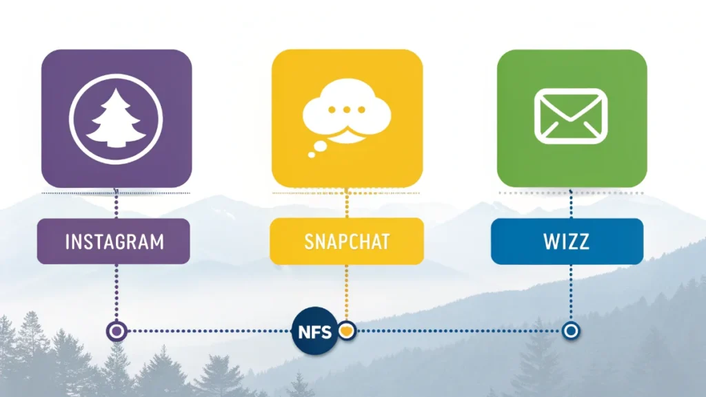 NFS meanings comparison chart across Snapchat Instagram and text platforms