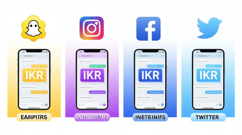 IKR usage across social media platforms - Snapchat Instagram Facebook Twitter comparison chart