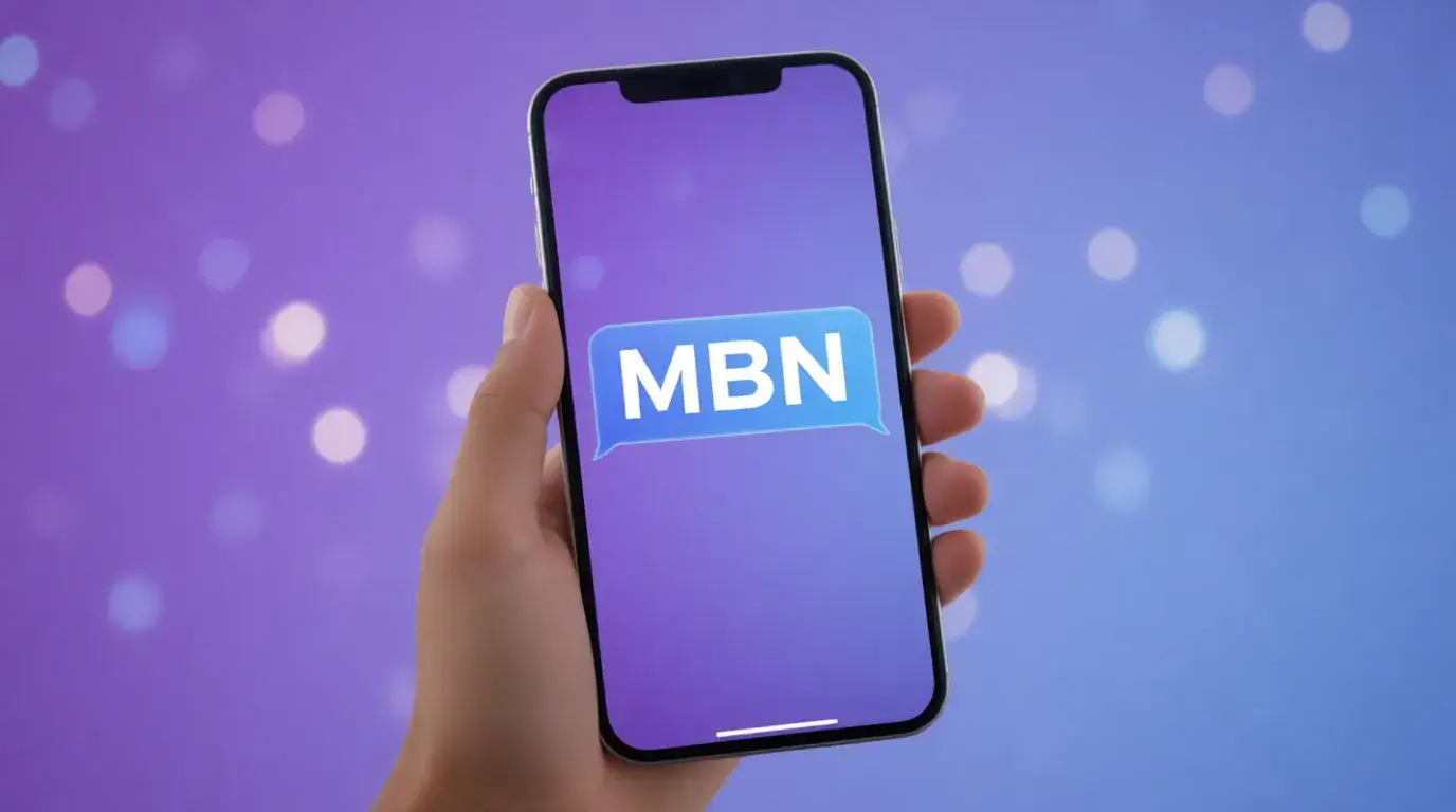 What does MBN mean - phone screen showing text message conversation with MBN acronym