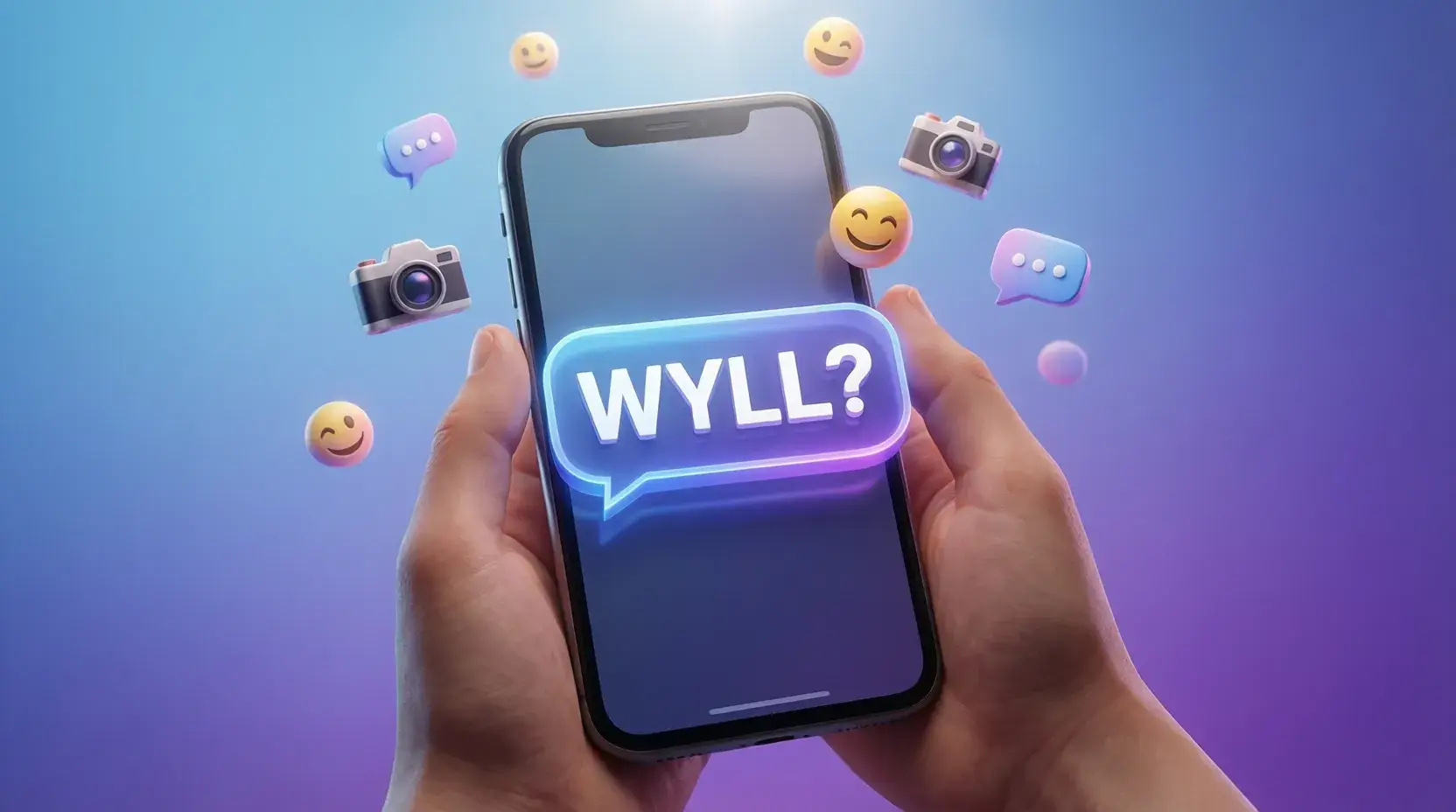 What does WYLL mean in texting - smartphone with WYLL acronym on screen