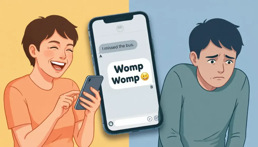 Context matters when using womp womp in texting and social media