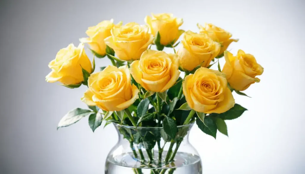 Dozen yellow roses arrangement showing complete friendship symbolism and appreciation