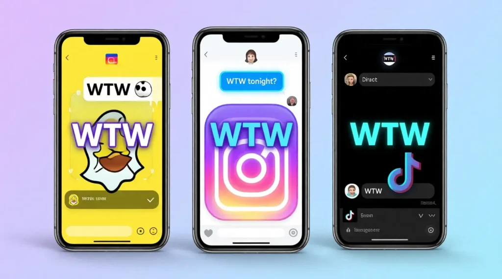 Social media platforms where WTW is used - Snapchat Instagram TikTok messaging examples