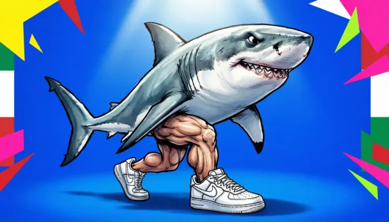 Tralalero Tralala meme character — AI-generated shark with human legs wearing Nike sneakers
