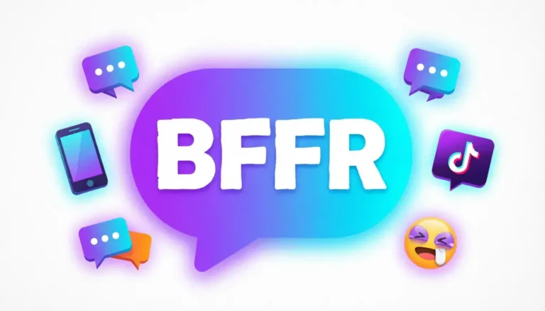 What does BFFR mean — viral slang term explanation with speech bubble on colorful background