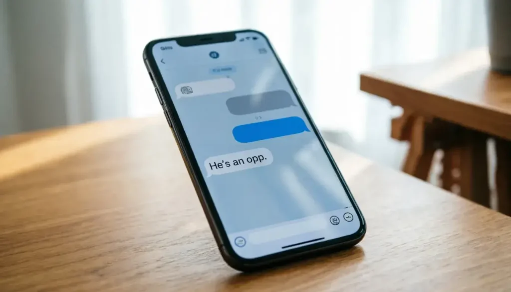What does opp mean on TikTok and in text messages example chat screen